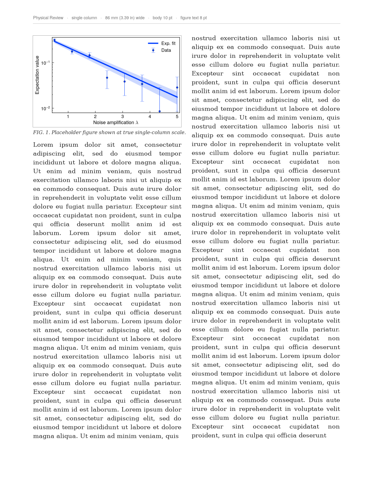 Data fit band in page